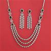 American Diamond Classic Necklace With Rhodium Plating