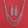 American Diamond Classic Necklace With Rhodium Plating