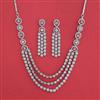 American Diamond Classic Necklace With Rhodium Plating