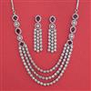 American Diamond Classic Necklace With Rhodium Plating