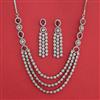 American Diamond Classic Necklace With Rhodium Plating