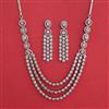 American Diamond Classic Necklace With Rhodium Plating