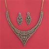 American Diamond Classic Necklace With Mehndi Plating