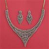 American Diamond Classic Necklace With Mehndi Plating
