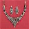 American Diamond Classic Necklace With Mehndi Plating