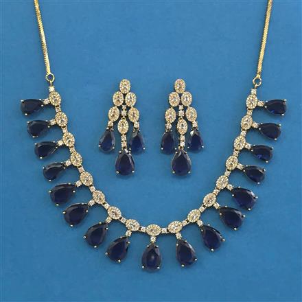 American Diamond Classic Necklace With Mehndi Plating