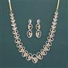 Cubic Zirconia Classic Necklace With 2 Tone Plating Rhodium Plating
