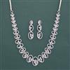 Cubic Zirconia Classic Necklace With 2 Tone Plating Rhodium Plating