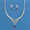 American Diamond Classic Necklace With Rhodium Plating