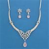 American Diamond Classic Necklace With Rhodium Plating