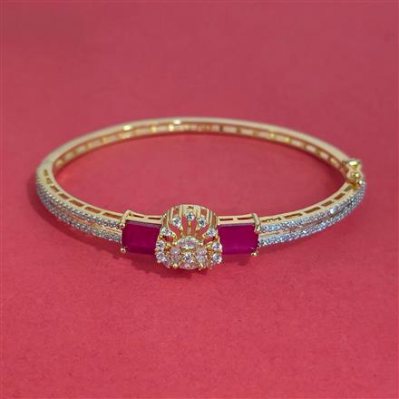 American Diamond Openable Kada With 2 Tone Plating