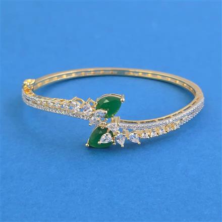 American Diamond Openable Kada With 2 Tone Plating