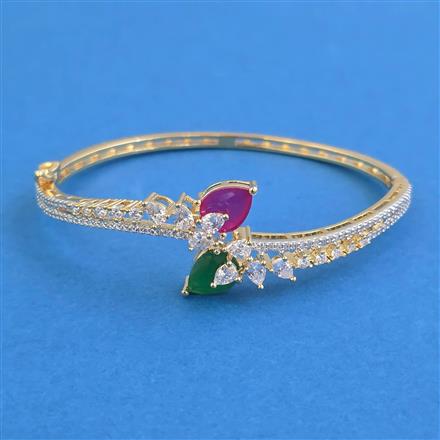 American Diamond Openable Kada With 2 Tone Plating