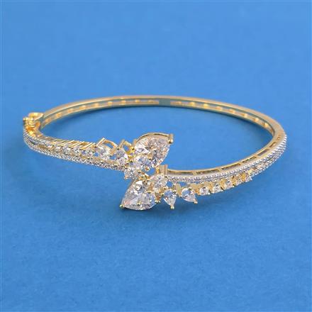 American Diamond Openable Kada With 2 Tone Plating