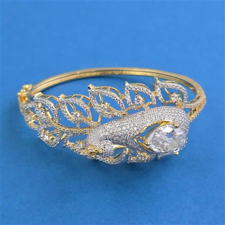 American Diamond Openable Kada With 2 Tone Plating