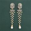 Cubic Zirconia Long Earring With 2 Tone Plating