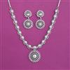 American Diamond Moti Necklace With 2 Tone Plating Rhodium Plating
