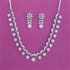 American Diamond Classic Necklace With 2 Tone Plating Rhodium Plating