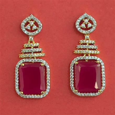 American Diamond Classic Earring With 2 Tone Plating