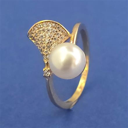 Cubic Zirconia Adjustable Ring With Gold Plating Rhodium Plating