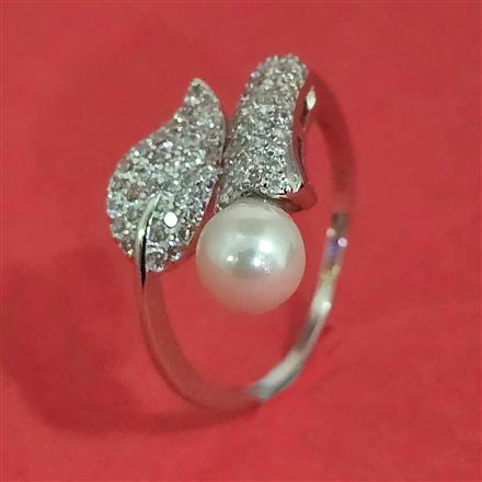 American Diamond Adjustable Ring With Gold Plating Rhodium Plating