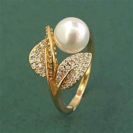 Cubic Zirconia Adjustable Ring With Gold Plating Rhodium Plating