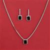 American Diamond Classic Necklace With Rhodium Plating