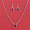 American Diamond Classic Necklace With Rhodium Plating
