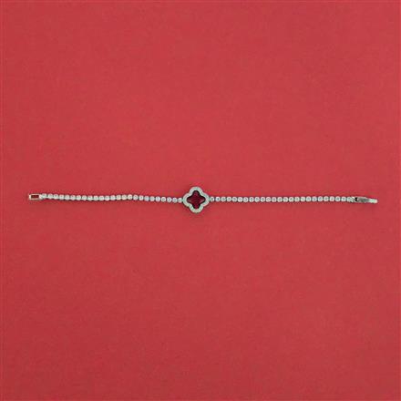 American Diamond Classic Bracelet With Rhodium Plating