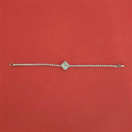American Diamond Classic Bracelet With Rhodium Plating