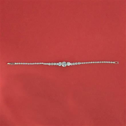 American Diamond Classic Bracelet With Rhodium Plating
