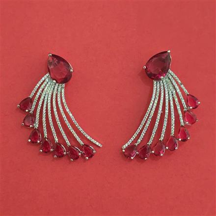 American Diamond Classic Earring With Rhodium Plating