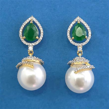 American Diamond Classic Earring With 2 Tone Plating