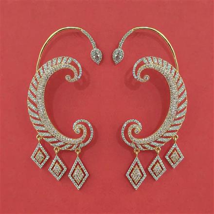 American Diamond Earcuff With Carat Plating