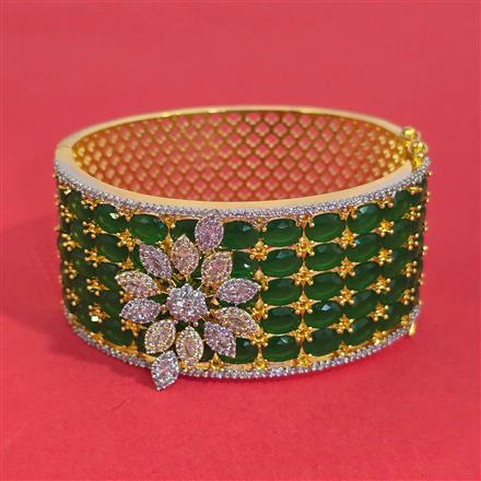 American Diamond Openable Kada With 2 Tone Plating