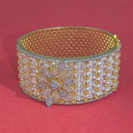 American Diamond Openable Kada With 2 Tone Plating
