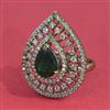American Diamond Adjustable Ring With Mehndi Plating