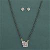 American Diamond Classic Mangalsutra with Rhodium Plating 2 Tone Plating