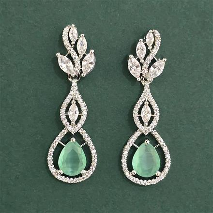 Cubic Zirconia Classic Earring With Rhodium Plating