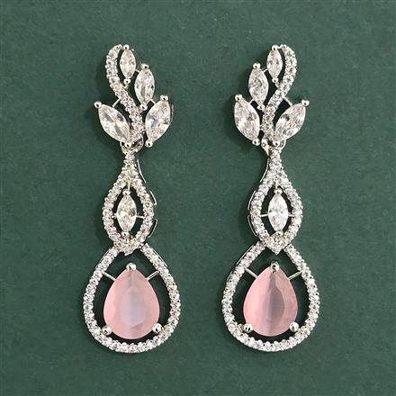 Cubic Zirconia Classic Earring With Rhodium Plating