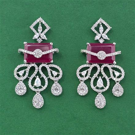 Cubic Zirconia Classic Earring With Rhodium Plating