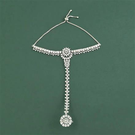 Cubic Zirconia Classic Hath Pan With Mehndi Plating 2 Tone Plating Rhodium Plating