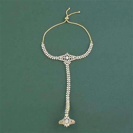 Cubic Zirconia Classic Hath Pan With Mehndi Plating 2 Tone Plating Rhodium Plating