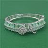 Cubic Zirconia Openable Kada With Rhodium Plating
