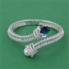 Cubic Zirconia Openable Kada With Rhodium Plating
