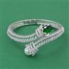 Cubic Zirconia Openable Kada With Rhodium Plating