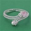 Cubic Zirconia Openable Kada With Rhodium Plating