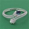 Cubic Zirconia Openable Kada With Rhodium Plating