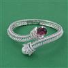 Cubic Zirconia Openable Kada With Rhodium Plating