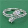 Cubic Zirconia Openable Kada With Rhodium Plating